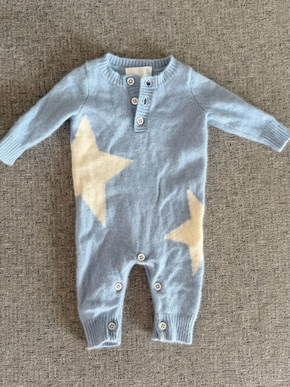 Bloomingdale’s baby Blue  Cashmere one piece outfit 0-3month